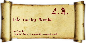 Lánczky Manda névjegykártya