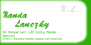 manda lanczky business card